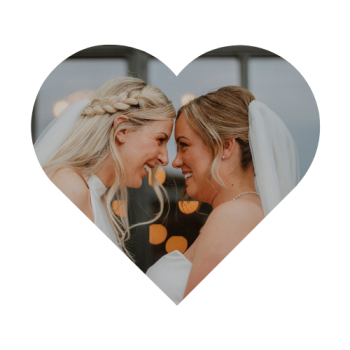 Brides touching foreheads
